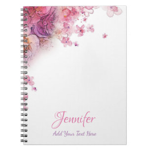 Waterverf Flowers Rozen Elegant Moderne Sjabloon Notitieboek