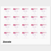 Waterverf Flowers Rozen Handschrift Dank u Vierkante Sticker (Vel)