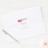 Waterverf Flowers Rozen Handschrift Dank u Vierkante Sticker (Envelop)