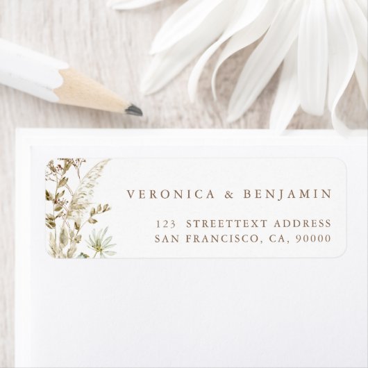 Waterverf Flowers Rustic Wedding Adresetiketten Etiket (Insitu)