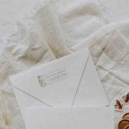 Waterverf Flowers Rustic Wedding Adresetiketten Etiket