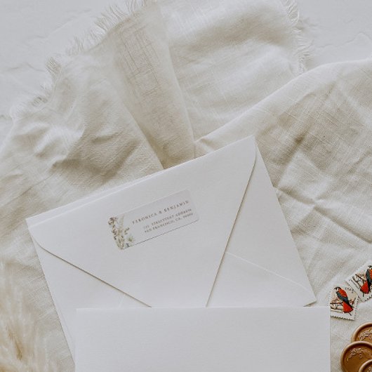 Waterverf Flowers Rustic Wedding Adresetiketten Etiket