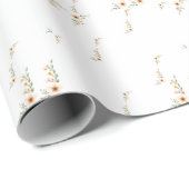 Waterverf Flowers Schattige minimalistisch Cadeaupapier (Rol Hoek)