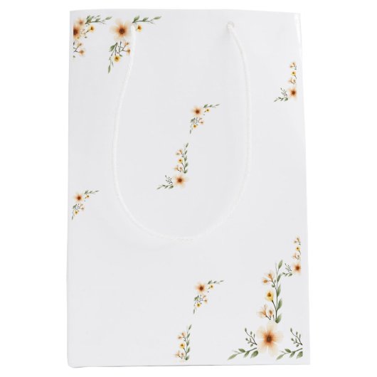Waterverf Flowers Schattige minimalistisch Medium Cadeauzakje (Voorkant)