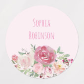 Waterverf Flowers School Preschool Daycare Labels (Design 1)