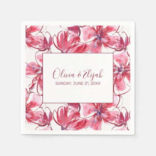 Waterverf Flowers Servet (Voorkant)