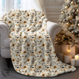 Waterverf Flowers Sherpa Deken