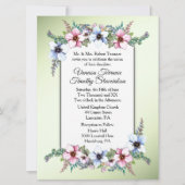Waterverf Flowers Shine Wedding Invitation Kaart (Voorkant)