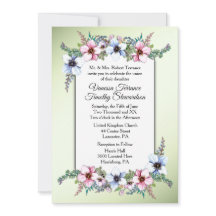 Waterverf Flowers Shine Wedding Invitation