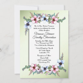 Waterverf Flowers Shine Wedding Invitation Kaart