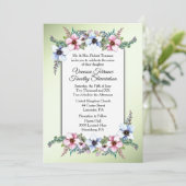 Waterverf Flowers Shine Wedding Invitation Kaart (Staand voorkant)