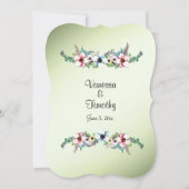 Waterverf Flowers Shine Wedding Invitation Kaart (Achterkant)