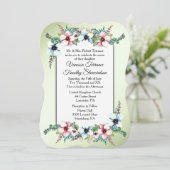 Waterverf Flowers Shine Wedding Invitation Kaart (Staand voorkant)