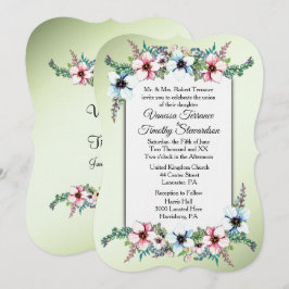 Waterverf Flowers Shine Wedding Invitation Kaart