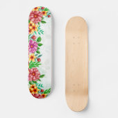 Waterverf Flowers Skateboard (Voorkant)