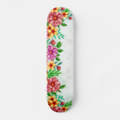 Waterverf Flowers Skateboard (Voorkant)