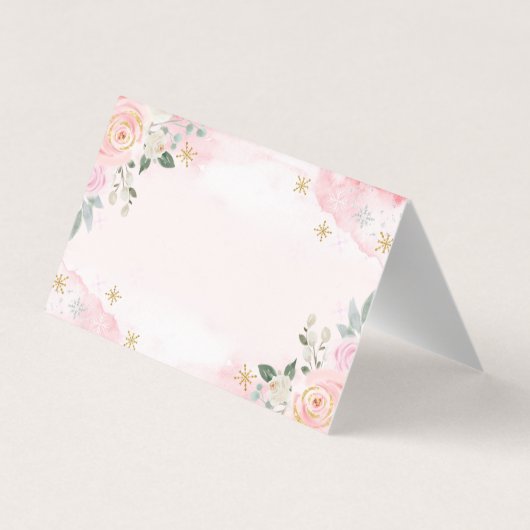 Waterverf Flowers Snowflakes Hartelijk dank Visitekaartje (Achterkant)