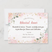 Waterverf Flowers Snowflakes Rehearsal Dinner Kaart (Voorkant)