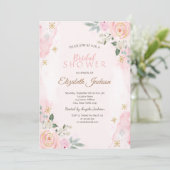 Waterverf Flowers Snowflakes Vrijgezellenfeest Kaart (Staand voorkant)