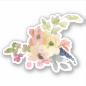  Waterverf Flowers Sticker (Voorkant)