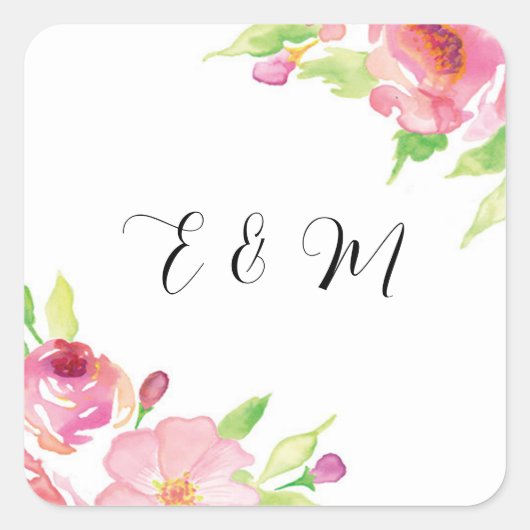 Waterverf Flowers Stickers (Voorkant)