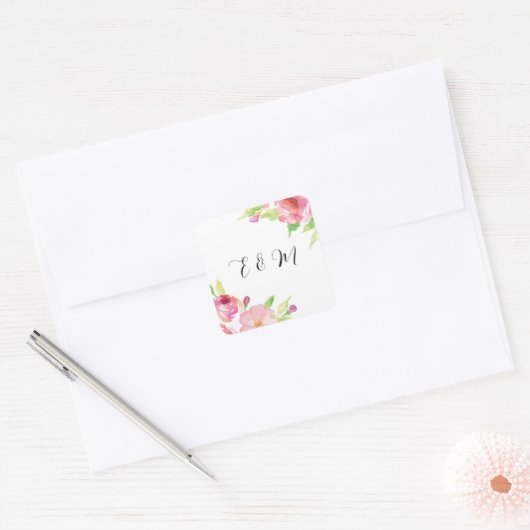 Waterverf Flowers Stickers (Envelop)