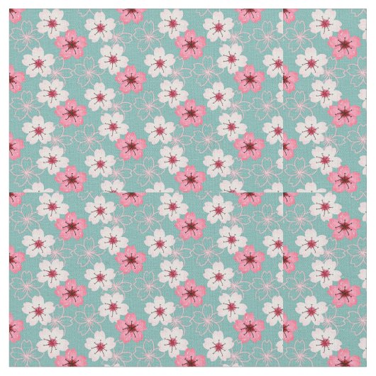 Waterverf Flowers Stof (Close Up)