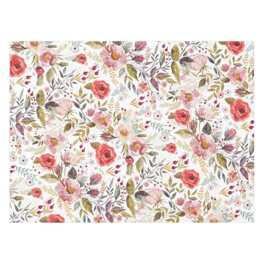 Waterverf Flowers Tablecloth Tafelkleed (Voorkant (Horizontaal))