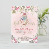 Waterverf Flowers Teapot Baby shower Kaart (Staand voorkant)