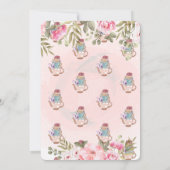 Waterverf Flowers Teapot Baby shower Kaart (Achterkant)