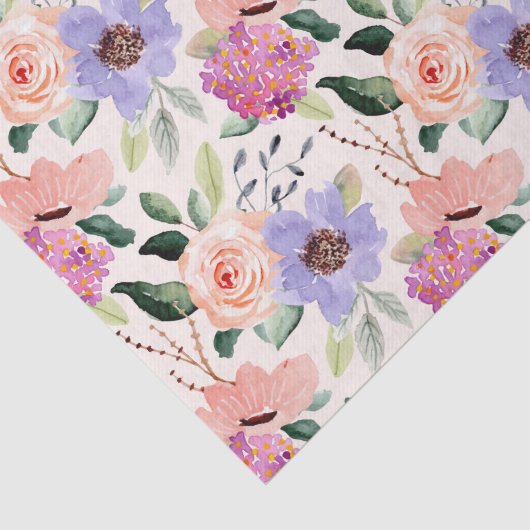 Waterverf Flowers Tissue Paper Tissuepapier (Detail)