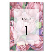 Waterverf Flowers - Trouwtafel nummer Kaart (Achterkant)