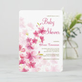 Waterverf Flowers Uitnodiging (Staand voorkant)