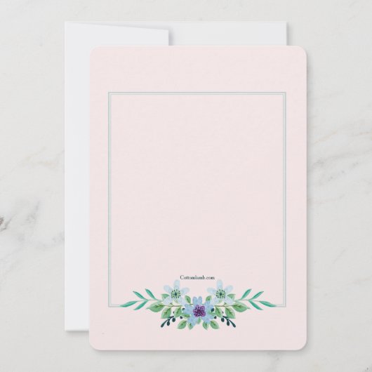 Waterverf Flowers Uitnodiging (Achterkant)