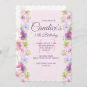 Waterverf Flowers Uitnodiging (Voorkant / Achterkant)