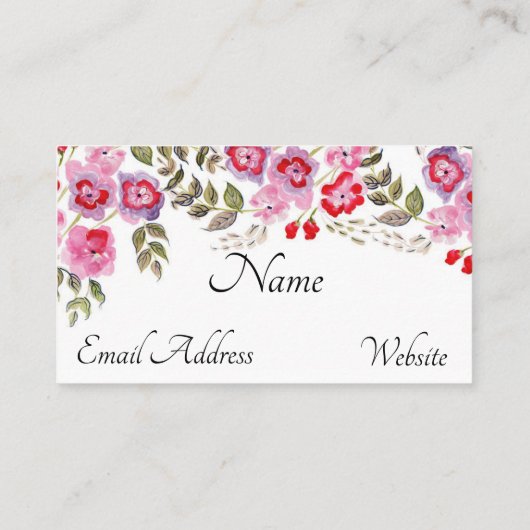 Waterverf Flowers Visitekaartje (Achterkant)