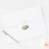 WATERVERF FLOWERS - voor de bibliotheek van Vierkante Sticker (Envelop)