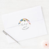 Waterverf Flowers Vrijgezellenfeest Ronde Sticker (Envelop)