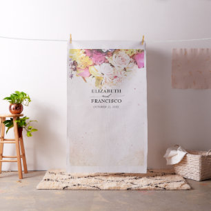 Waterverf Flowers Weddenschap Foto Booth Backdrop Stof