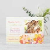 Waterverf Flowers Weddenschap Foto opslaan Datum Save The Date (Staand voorkant)