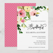 Waterverf Flowers Weddenschap Kaart (Voorkant / Achterkant)