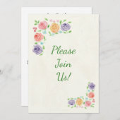 Waterverf Flowers Weddenschap Kaart (Voorkant / Achterkant)