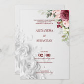 Waterverf Flowers Weddenschap Kaart (Voorkant / Achterkant)