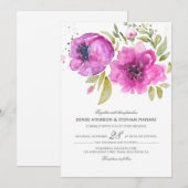 Waterverf Flowers Weddenschap Kaart (Voorkant / Achterkant)