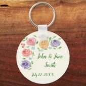Waterverf Flowers Wedding for Sleutelhanger (Voorkant)