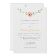 Waterverf Flowers Wedding Invitations