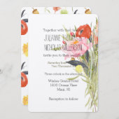 Waterverf Flowers Wedding Kaart (Voorkant / Achterkant)