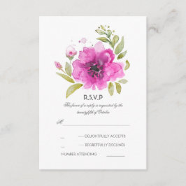 Waterverf Flowers Wedding RSVP Kaart