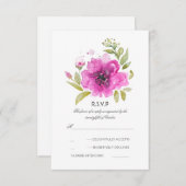 Waterverf Flowers Wedding RSVP Kaart (Voorkant / Achterkant)