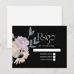 Waterverf Flowers Wedding RSVP Kaartje